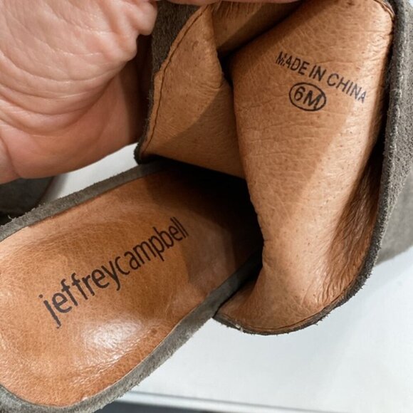 Jeffrey Campbell Briana Grey Suede Open Toe Booties Size 6 - Picture 12 of 14
